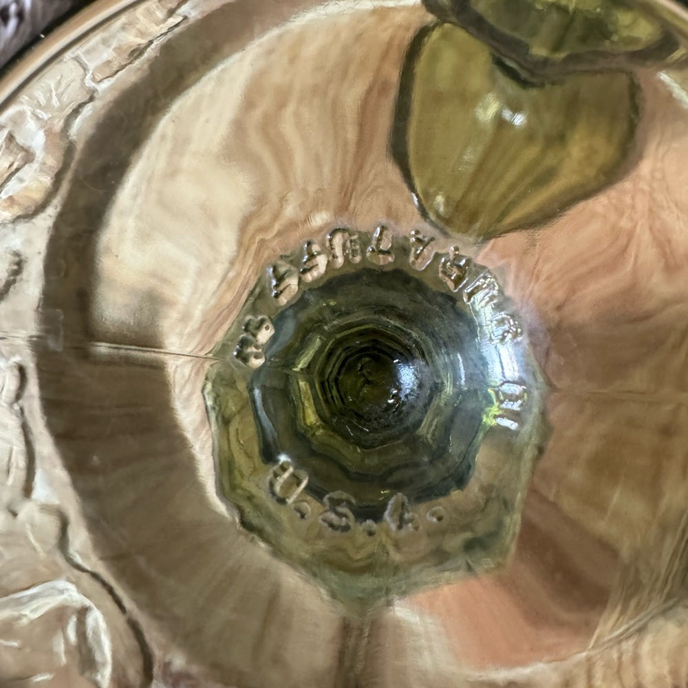 SET OF 4 VINTAGE OLIVE GREEN LIBBEY DURATUFF GOBLET GLASSES EUC - Picture 5 of 7